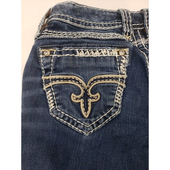 Rock Revival Women’s Erin S400 Blue Denim Faded Skinny Leg Jeans Size 27 - Picture 13 of 16